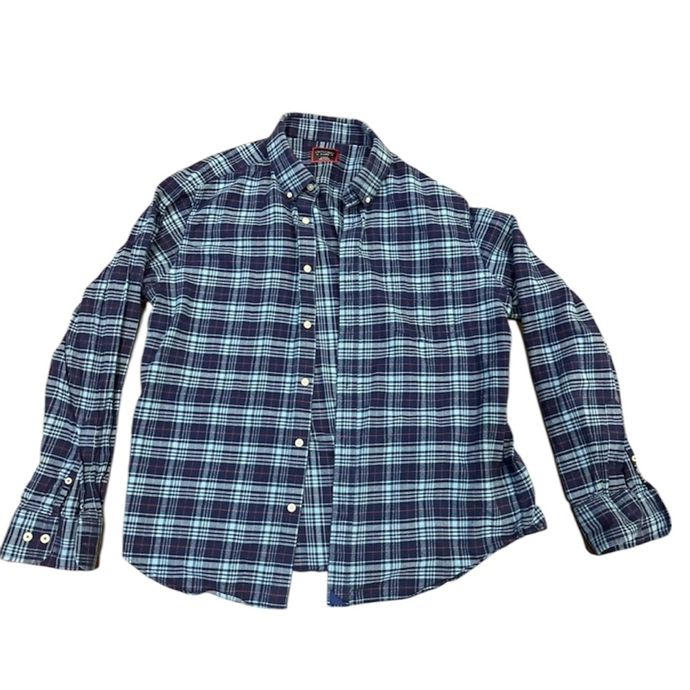 UNTUCKit Men’s Blue Flannel Size Extra Large 100% Cotton‎